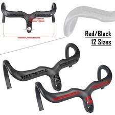 TOSEEK Carbon Fiber Road Bike Handlebar Drop Integrated Bar Stems 400/420/440mm