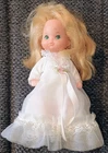 Mattel Rosebud fashion Baby Doll vintage 1976 white gown green eyes