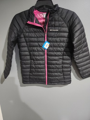 Columbia Powder Lite Girls Youth Black/Pink Winter Coat NWT Size Large