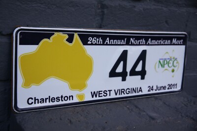 2011  WEST VIRGINIA  License Plate * NPCC * NO. # 44 * CHARLESTON , WV