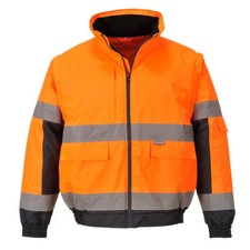 Image of Oxford Weave 300D Class 3 Hi Vis 2-in-1 Jacket Orange M