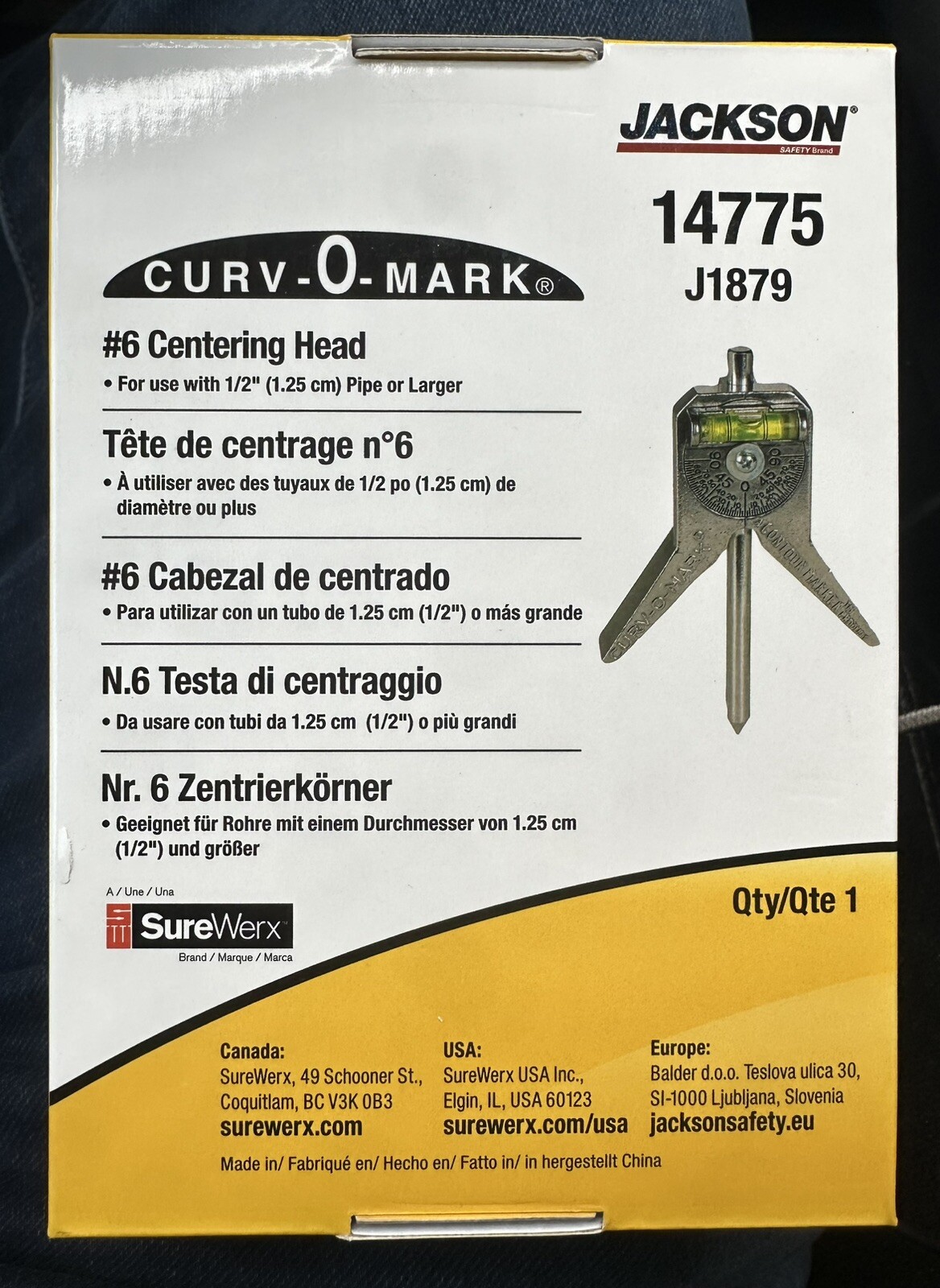 CURV-O-MARK 14775 Contour Marker Centering Head #6 Standard Layout Tool 701.791 USA