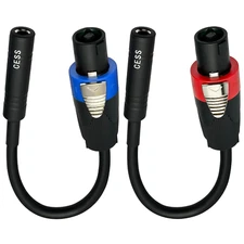 CESS-026 Speakon Cables, Male Speakon to 1/4 Adapter Speaker Cable, 2 Pack