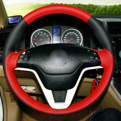Leather Car Steering Wheel Hand-stitch on Wrap Cover For Honda CRV 2007-2011