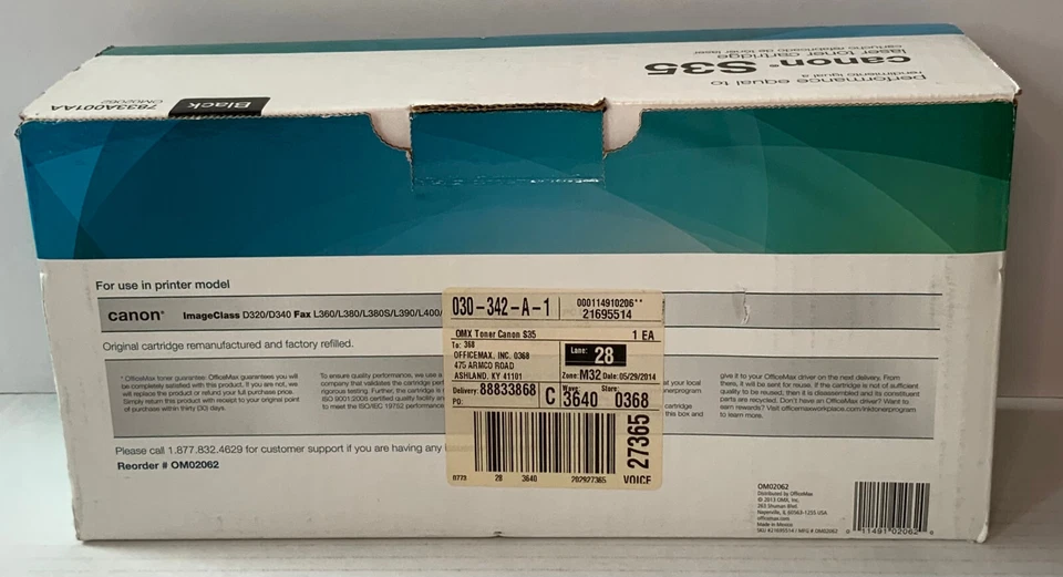 Подлинный оригинальный производитель OfficeMax 7833A001AA (OM02062) черный картридж с тонером - Изображение 3 из 4