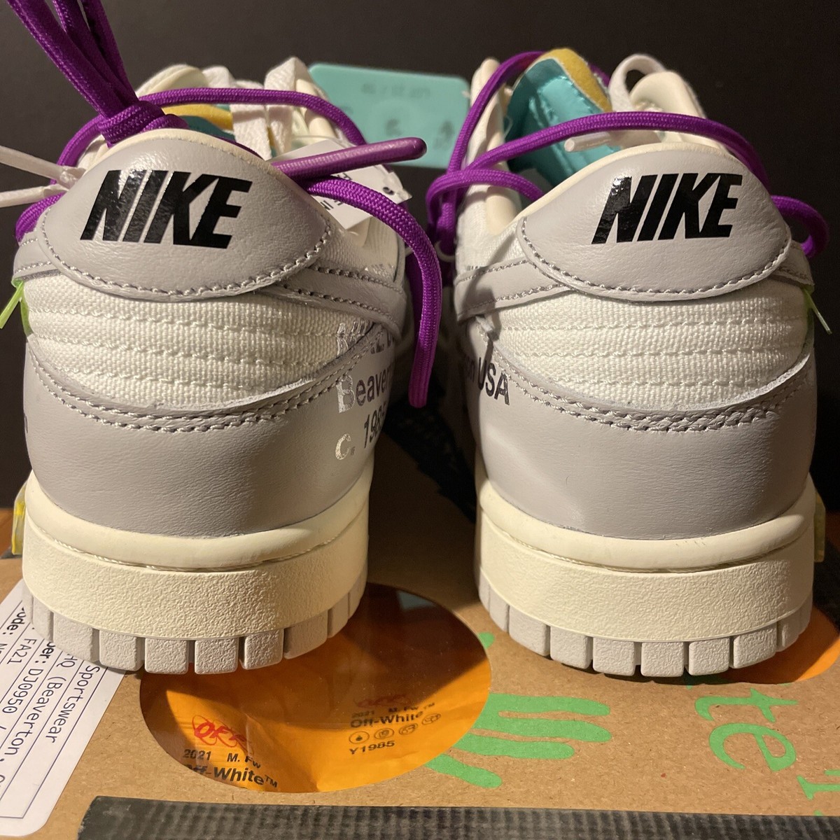 Size 8M/9.5W - Nike Dunk Low x Off-White 'Lot 21 of 50' DM1602 100