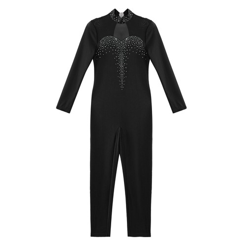 Girls Long Sleeve Full Body Unitard Gymnastics Jumpsuit One Piece Dance Catsuit - Picture 34 of 58