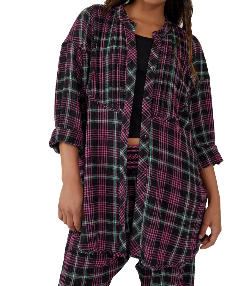 Camisa Free People Intimately xadrez About You com botões tamanho pequeno - Imagem 3 de 4