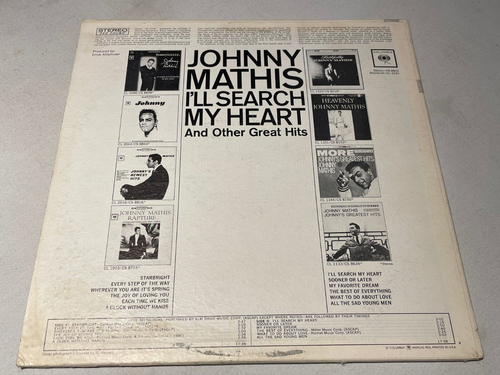 Johnny Mathis - I'll Search My Heart - Vinyl Record LP Album - Columbia CS 8943 - Picture 2 of 4