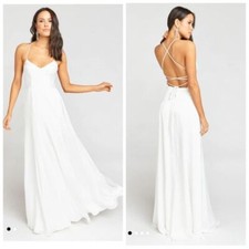 Nwot Show Me Your MuMu Godshaw Goddess Gown in Ivory Luxe Satin S