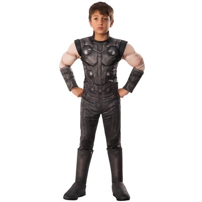 Thor Classic Deluxe Child Boys Costume Avengers Padded Jumpsuit - Rubie's 9-10Y