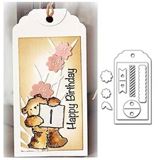 Gift Tag Metal Dies, Cut Stencils, Card Paper Craft DIY Template, Album Embos...