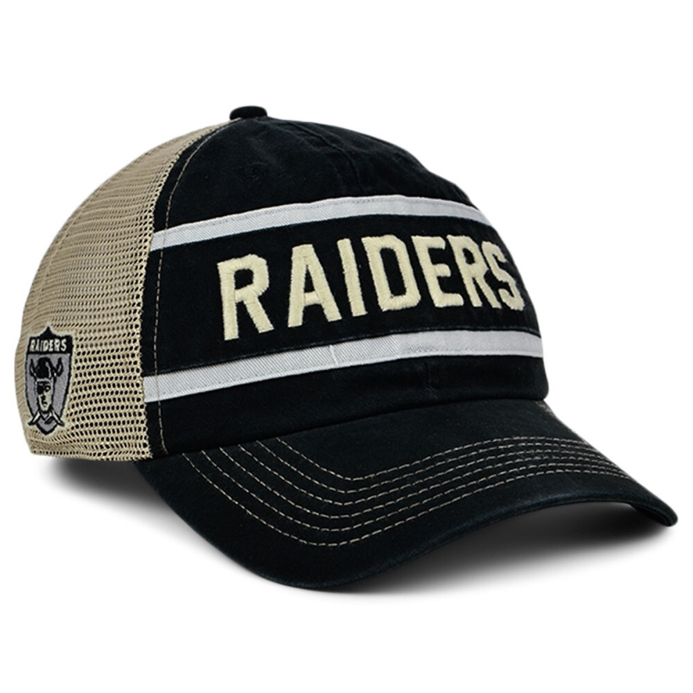 47 Las Vegas Raiders Juncture Side Patch Mesh Trucker Clean Up Cap