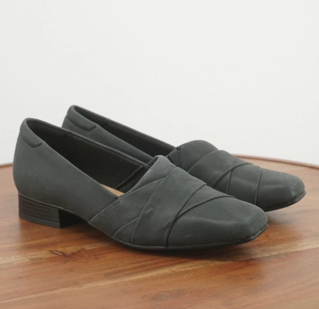 Mocassini donna Clarks Collection Tilmont Clara slip on taglia 8 M pelle nera