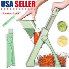 5 in 1 Vegetable Chopper Safe Mandoline Slicer Food Potato Cutter Adjustable US