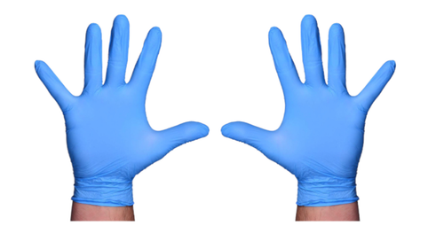 NITRILE EXAM GLOVES BLUE, POWDER FREE, NON-TOXIC, 1 BOX 100 PC, SIZE "M" - Picture 2 of 7