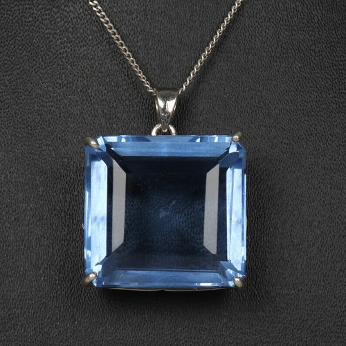 Nice Blue Topaz Gemstone 925 Sterling Silver Handmade Pendant B-319 - Picture 2 of 5
