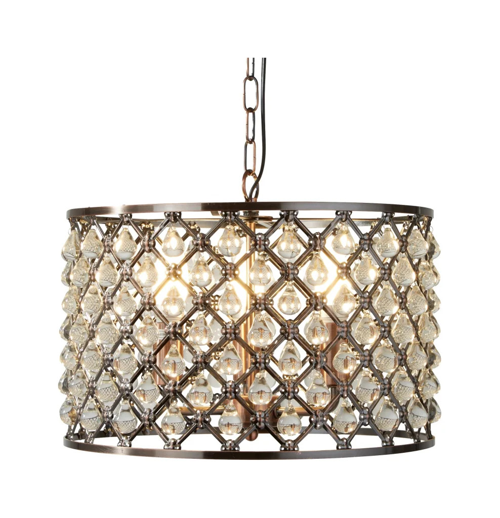 Ceiling Light Copper Marquise 3 Round Antique Searchlight 7813-3CU