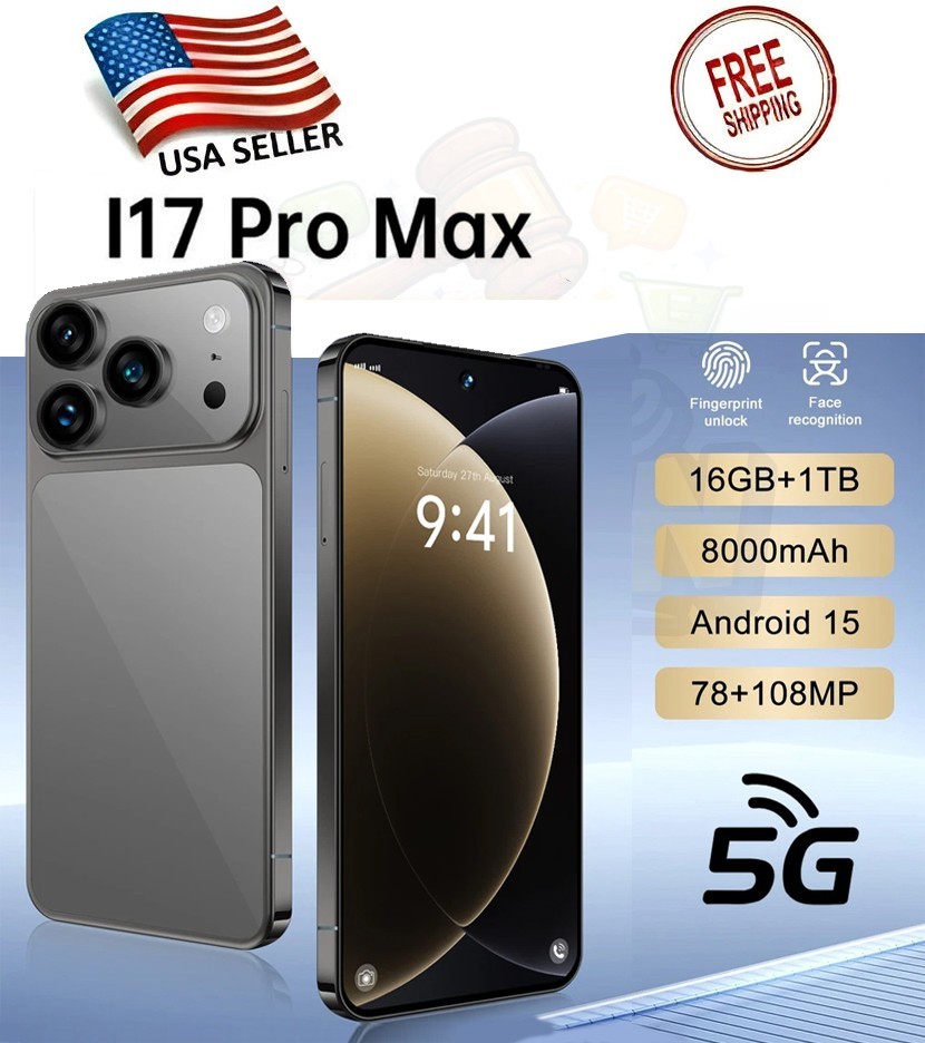 i17 Pro Max 16+1TB 8000mAh 7.3-inch 5G Android Phone Global Unlock Dual SIM