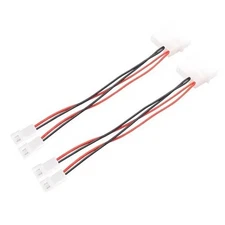 (2-Pack) Molex 4-pin to Dual XH2.54 2-pin Fan Splitter Adapter – 12V 1 to 2