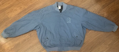 RETRO MBA GEFFEN RECORDS BOMBER STYLE FULL ZIP JACKET LARGE BLUE USA MADE VTG - product listing photo