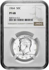 1964 50c Silver Proof Kennedy Half Dollar NGC Graded PF 68 with New Holder