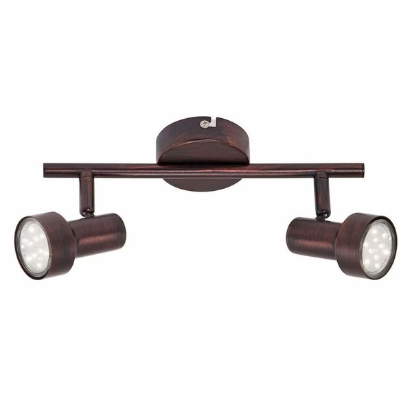 Briloner LED Deckenleuchte Rost Kupfer Antik 28Cm 2X3W GU10 Warmweiß Schwenkbar-image