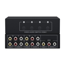 Professional Composite Video L/R Audios Selector Box Metal AV Switcher 1280x720P