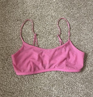 ALO Pink Sheer Adjustable Straps Workout Lightweight Sports Bra Sz S