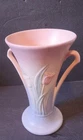 Vintage 1938  Hull Pottery tulip Two Handled Vase  13.25" Tall  READ