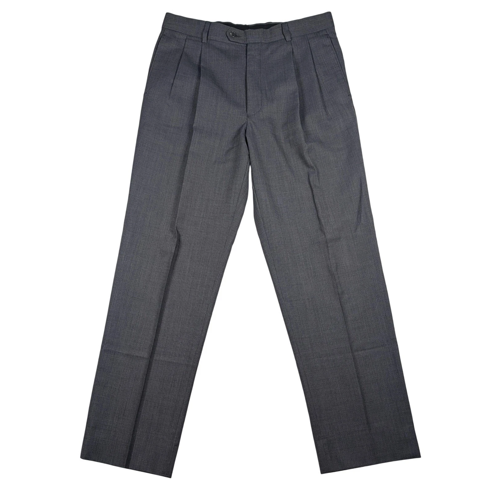 Jos. A. Bank Dress Pants Mens 34x32 Charcoal Gray 100% Wool Double Pleated
Opens in a new window or
