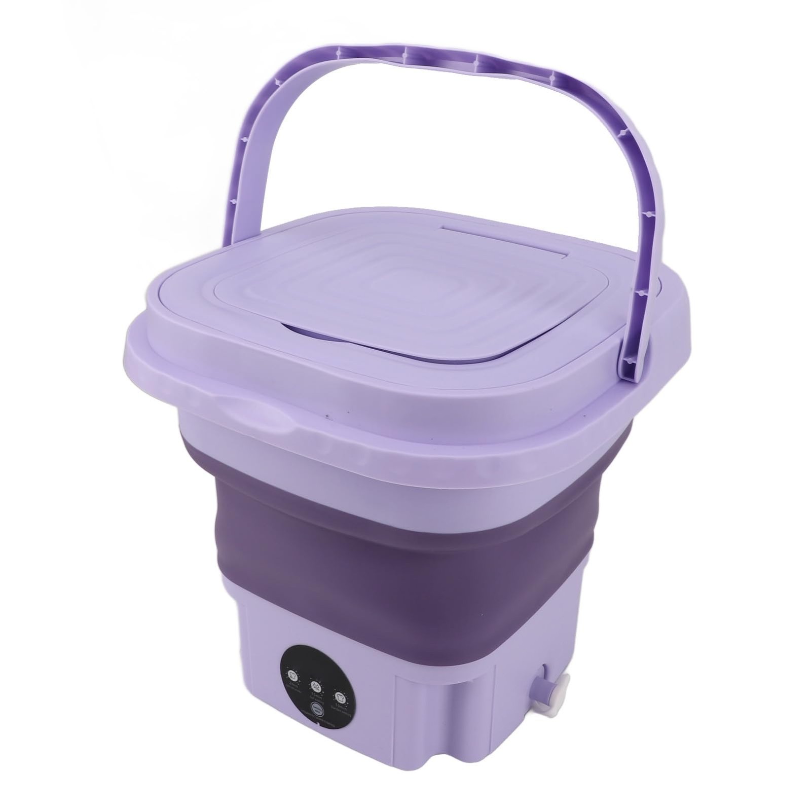 Mini lave-linge pliable compact en ABS gris avec 3 modes de synchronisation pour studio