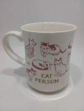 Opal House “Cat Person” Stoneware 12 oz Coffee Mug Cup Multicolor Hot Or Cold