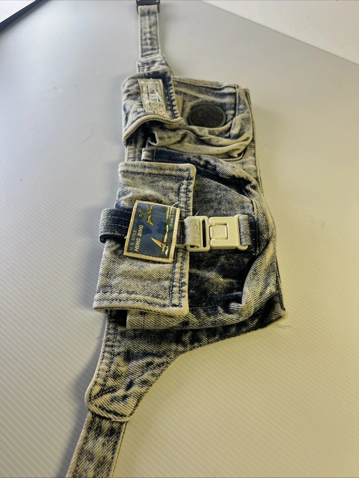 Riñonera vaquera vintage años 80 azul lavado ácido Foto 2 de 4