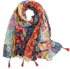 Yeieeo Boho Scarf for Women Lightweight Floral Printed Scarf Fall Winter Fashion