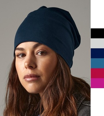 3er Pack Unisex Hemsedal Slouch Beanie Beechfield Baumwoll-Micro-Strick doppella
