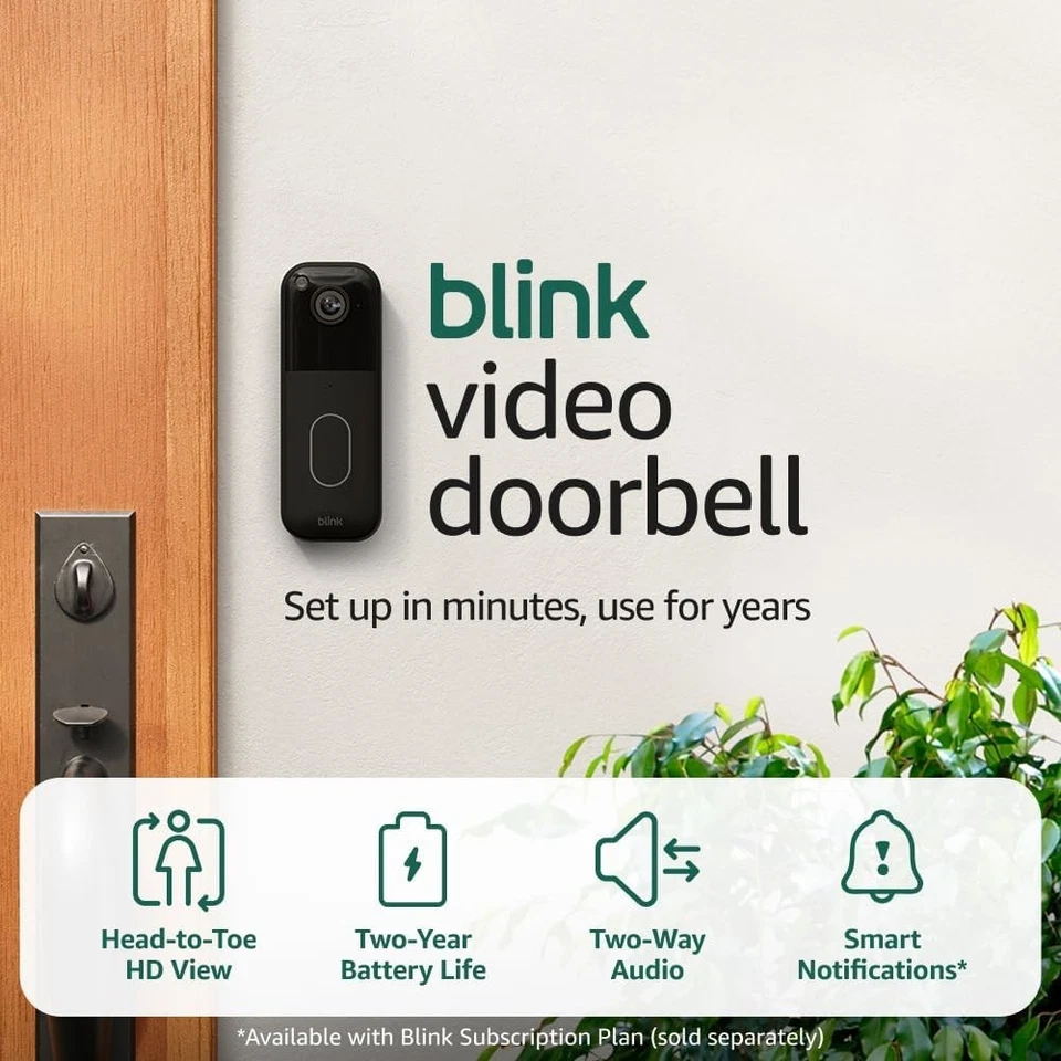 Blink Video Doorbell + 3 Outdoor 4 Smart Cameras (4th Gen) with Sync Module Core - Image 2 of 4