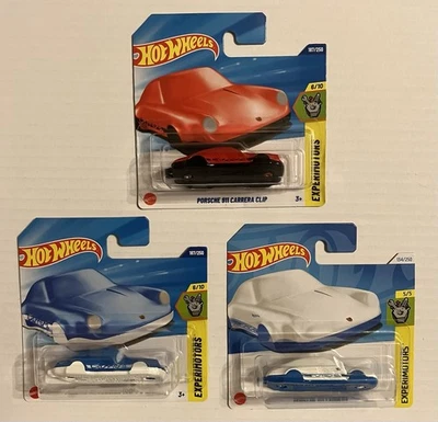 HOT WHEELS HOTWHEELS - 3 Stück Porsche 911 Carrera RS Schlüsselanhänger Experimotors - OVP