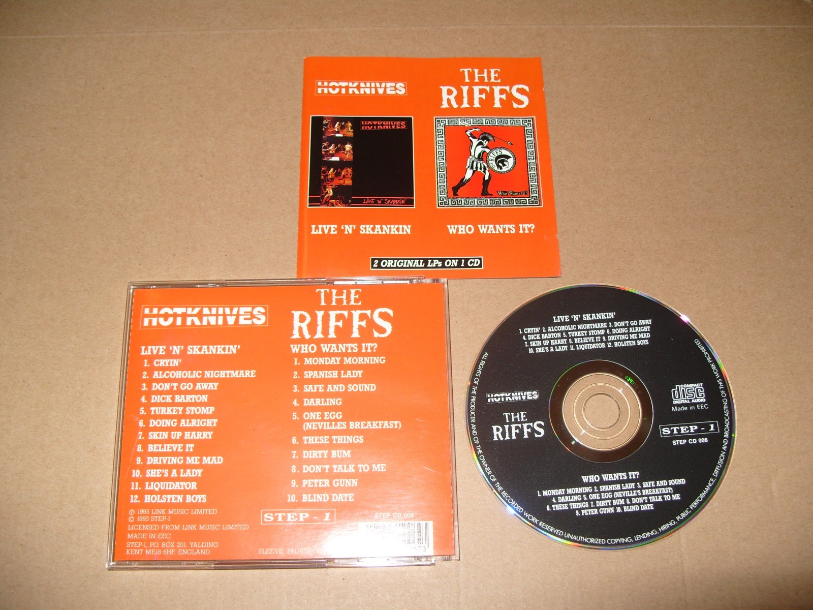 Hotknives - Live 'N' Skankin / Who Wants It -1993 -CD EXCELLENT/INLAYS VG. (R4)
