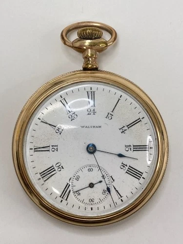 Antique WALTHAM 15 Jewels Gold Filled Pocket Watch, Pre-Owned, Runs (32-#115)
