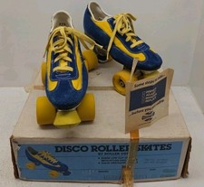 Roller Derby Disco Roller Skates Blue Yellow Model U370 88 23211 Size 6