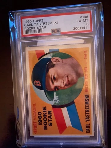1960 TOPPS ROOKIE STAR #148 CARL YASTRZEMSKI RC RED SOX HOF PSA 6