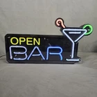 Vintage Neon Open Bar Sign Model LNL-001B