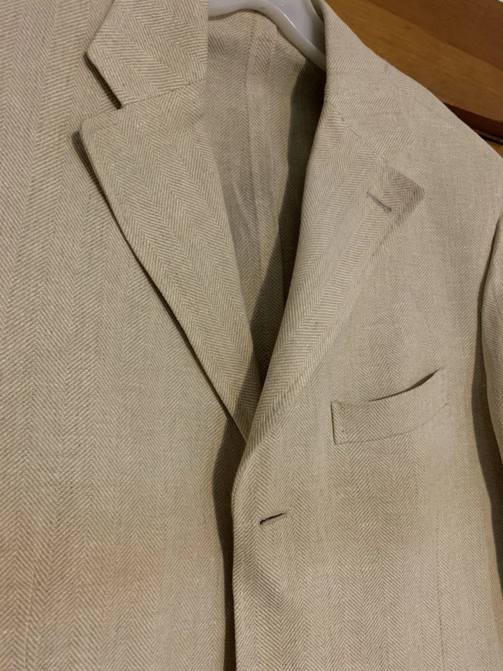 giacca uomo CANTARELLI TAILOR beige linen jacket man 40R - Image 2 of 4