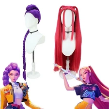 Demon Hunter K-Pop Wig Mira Hot Pink or Rumi Purple Cosplay Free Shipping