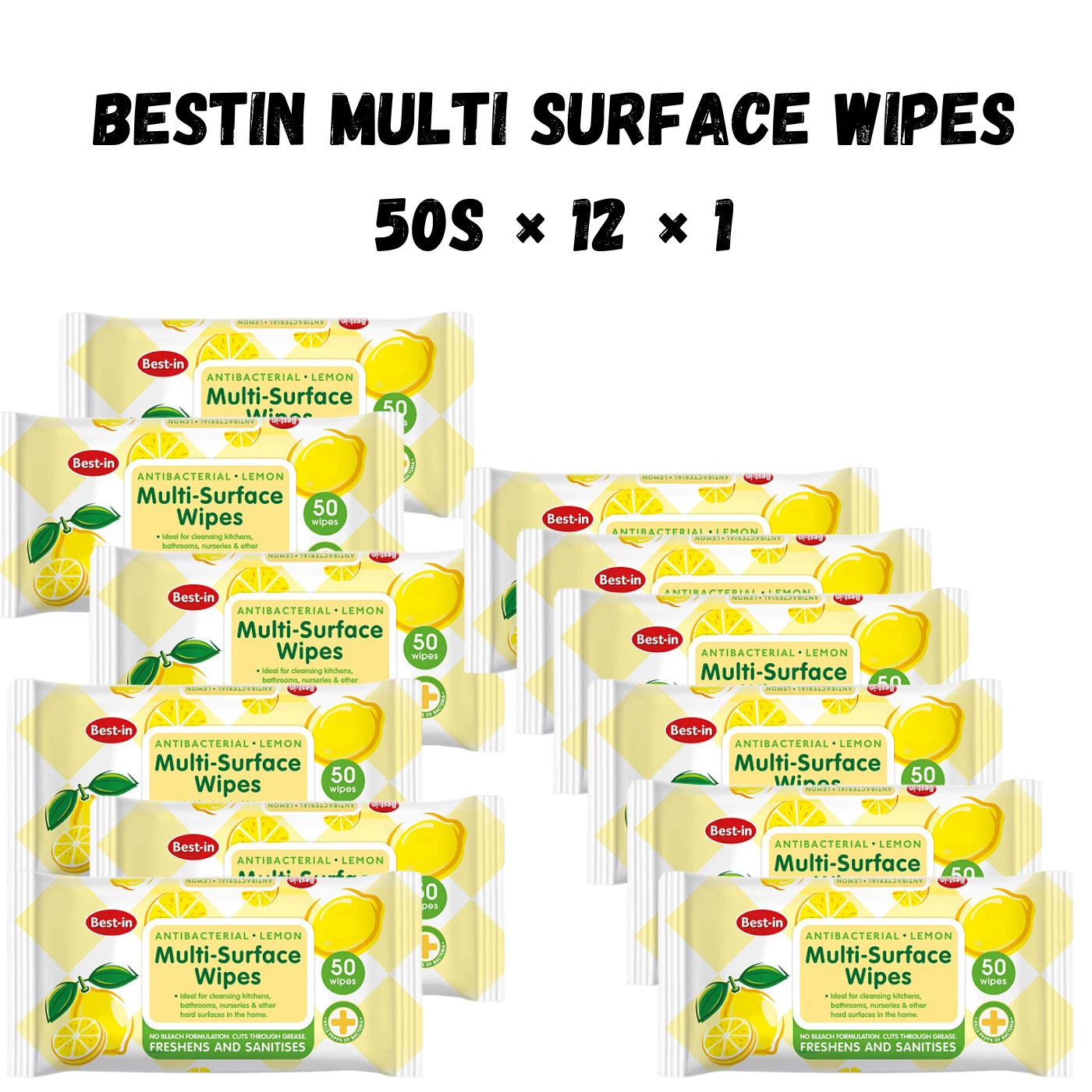 Bestin Multi Surface cleaning Wipes 50s × 12 × 1
Opens in a new window or tab