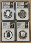 2014 Kennedy 50th Anniversary Silver High Relief NGC PF70 SP70 4 Coin Set