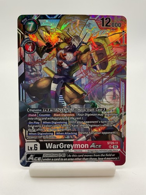 #ad Digimon Card Game Wargreymon Ace ST20 11 Foil Super Rare English $2.99