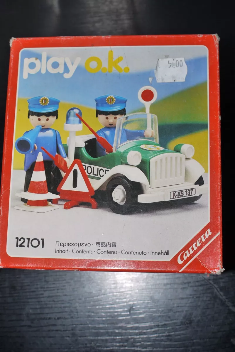 VINTAGE 1990 TOY CARRERA POLICEMEN SET POLICE PATROL CAR PLAY OK 12101 MIB