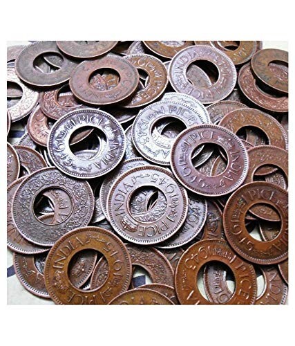 Coins 10 Hole LOT-British India George VI 1 Piece Hole Coin XF Grade - Picture 2 of 5